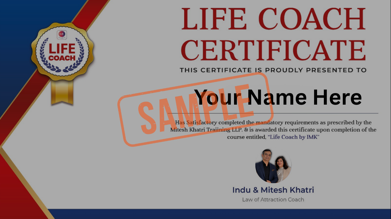 Life Coaching Certification Document Image