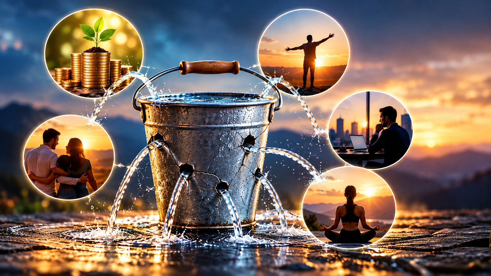 Leaky bucket illustration
